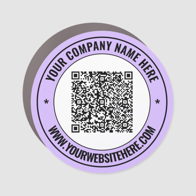 QR Code and Custom Text Promotional Car Magnet (Front)