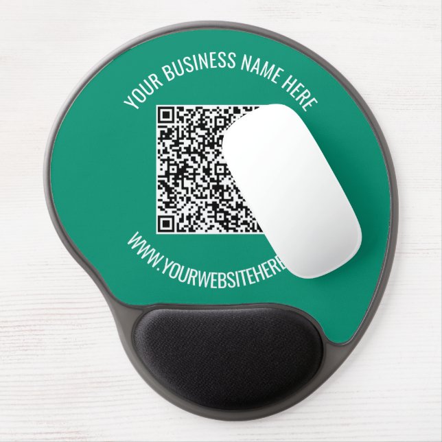 QR Code and Custom Text Promotional Modern  Gel Mouse Pad (Left Side)