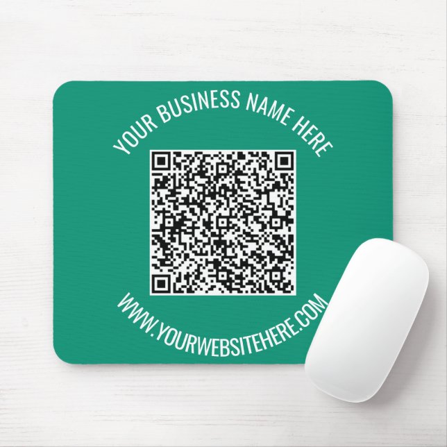 QR Code and Custom Text Promotional Modern Mouse Pad (With Mouse)