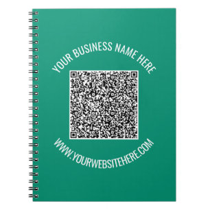 QR Code and Custom Text Promotional Modern Notebook