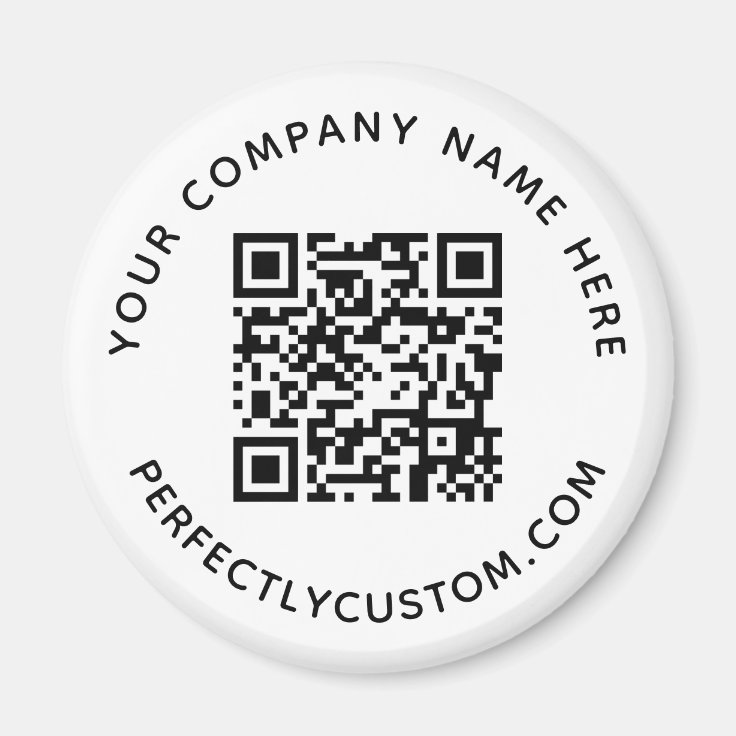QR code and custom text round Zazzle
