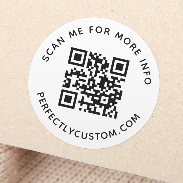 QR code and custom text round Sticker (Creator Uploaded)