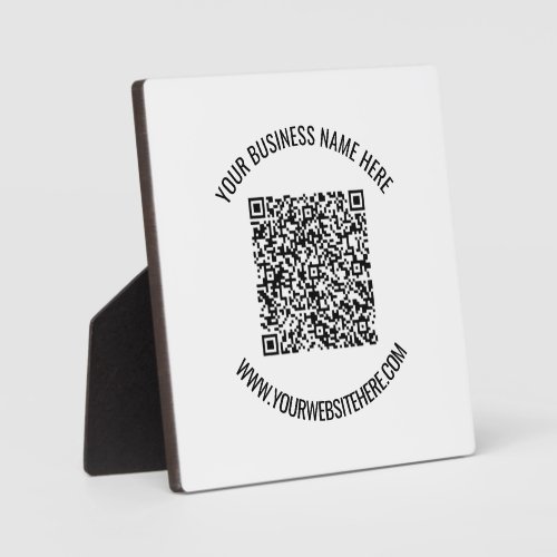 QR Code and Custom Text Your Business Plaque