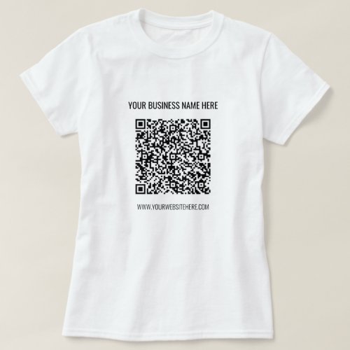 QR Code and Custom Text Your Business T_Shirt Gift