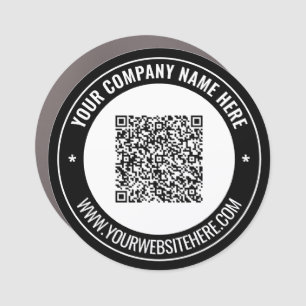 QR Code and Custom Text Your Company Car Magnet