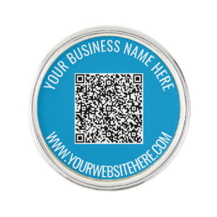QR Code and Custom Text Your Gift Lapel Pin