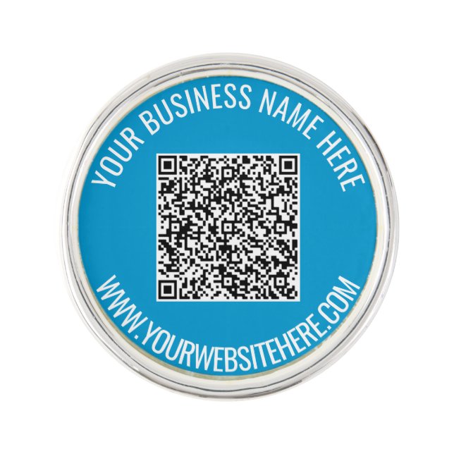 QR Code and Custom Text Your Gift Lapel Pin (Front)
