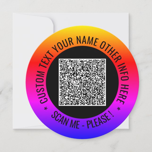 QR Code and Custom Text Your Personalized Cards (Front)