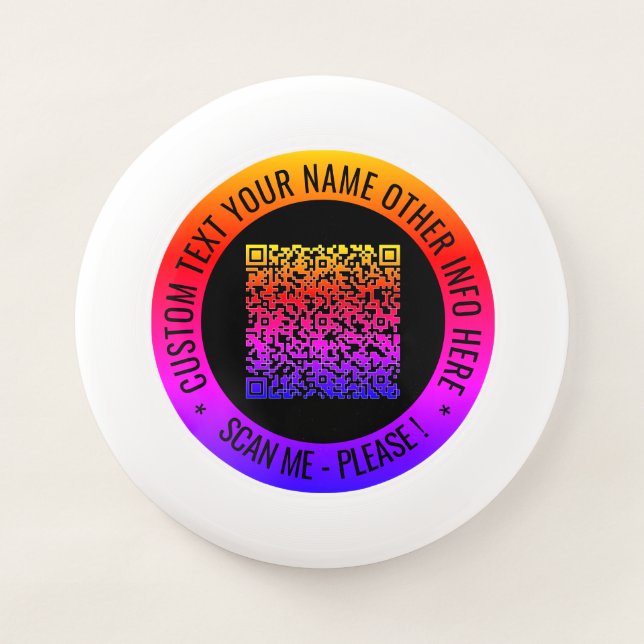 QR Code and Custom Text Your Personalized Frisbee (Front)
