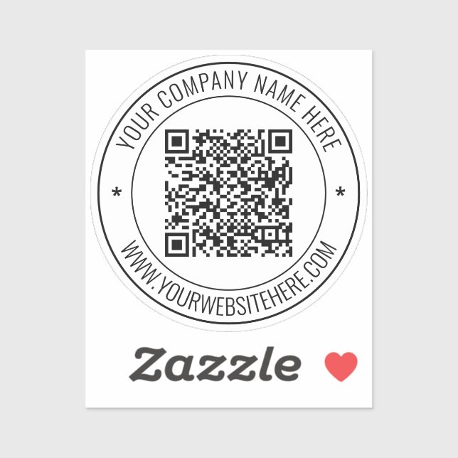 QR Code and Custom Text Your Personalized Sticker (Sheet)