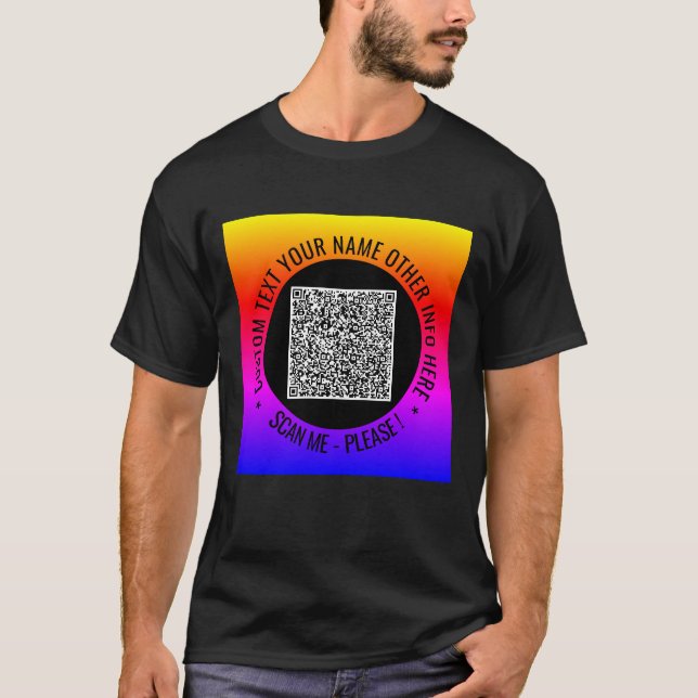 QR Code and Custom Text Your Personalized T-Shirt (Front)