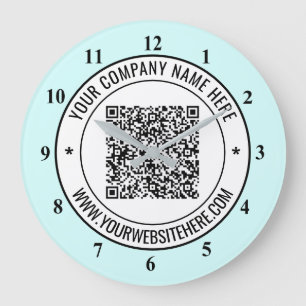 QR Code and Custom Text Your Promotional Clock