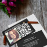 Qr code and headshot business card