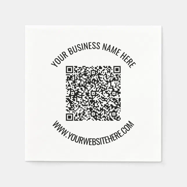 QR Code and Text Professional Personalized Napkins | Zazzle