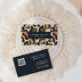 QR CODE  Animal Skin Leopard spot earth colors  Business Card