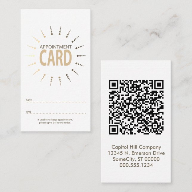 qr code appointment sunBurst Card (Front/Back)