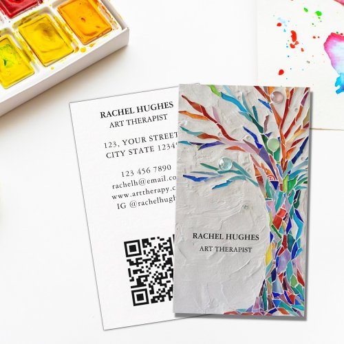 QR Code Art Therapist Business Card