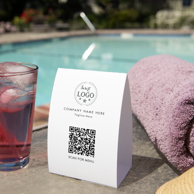 QR code attached Personalized Classic Paper Table Tent (Insitu(On Table))