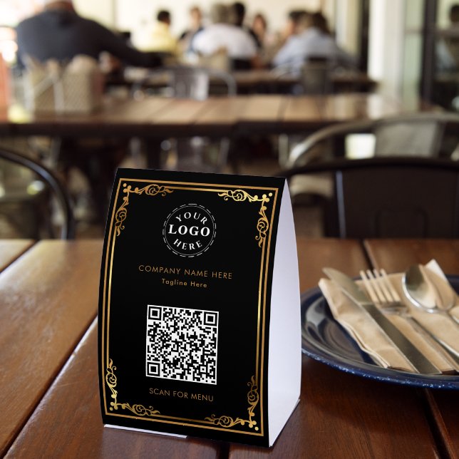 QR code attached Personalized Paper Table Tent (Insitu(Restaurant))