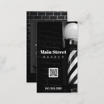 Qr Code Barbershop Business Card by SharonCullars at Zazzle