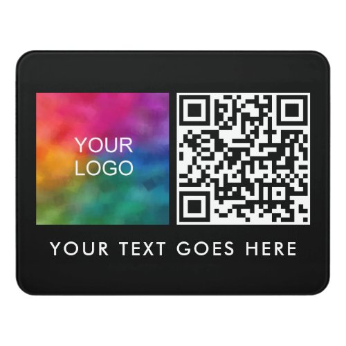 QR Code Barcode Business Logo Text Name Template Door Sign