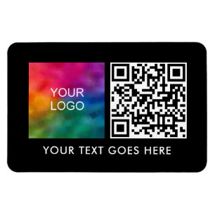 QR Code Barcode Business Logo Text Name Template Magnet