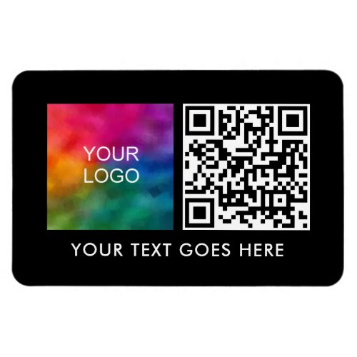 QR Code Barcode Business Logo Text Name Template Magnet