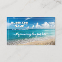 QR Code Beach Elegant Spa Travel Business Card