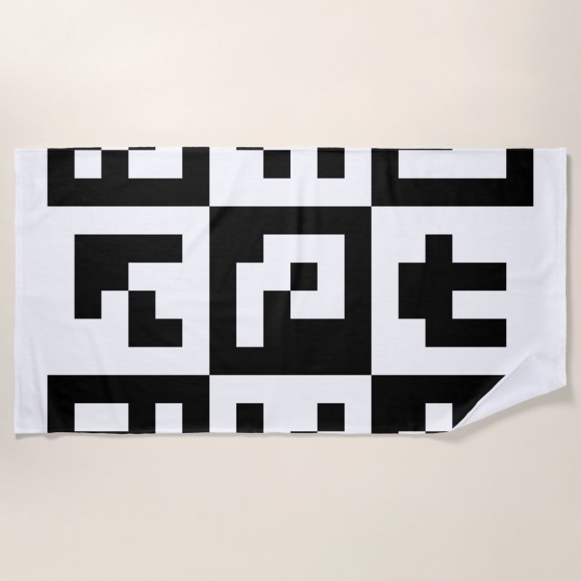 qr code beach towel (Front)