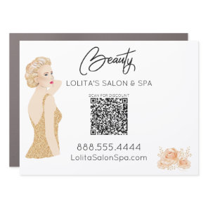 *~* QR code Beauty Salon Spa Woman Floral  Car AP5 Magnet