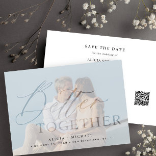 QR CODE better together script photo wedding  Save The Date