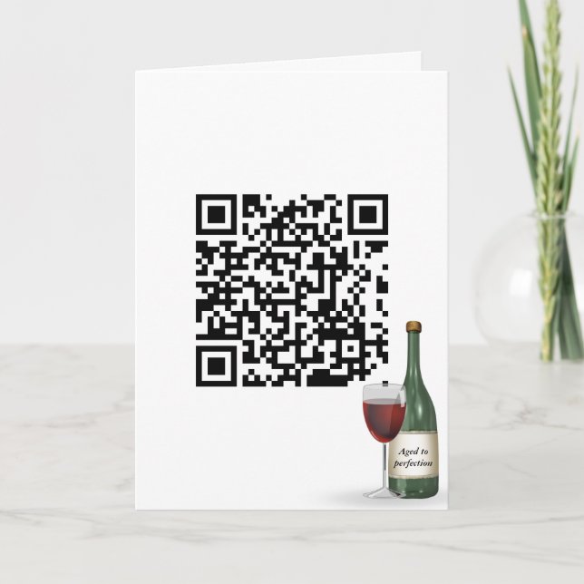 QR code birthday wine Card (Front)