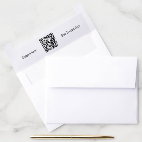QR Code Black and White Business Name Template  Envelope Liner