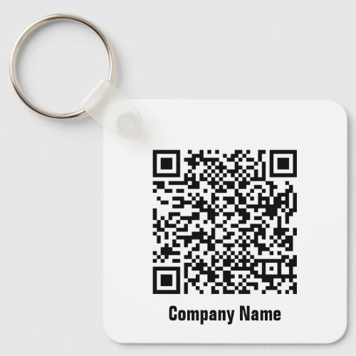 QR Code Black and White Business Template Keychain