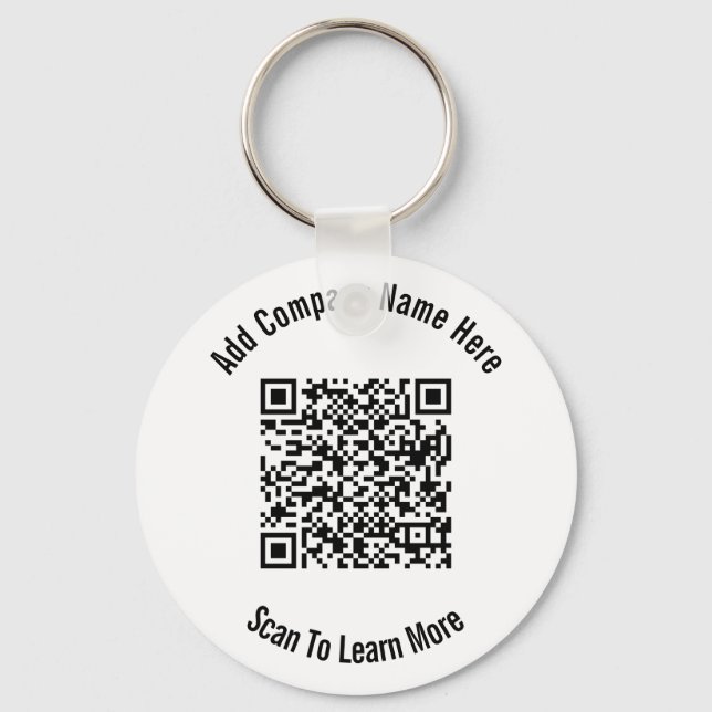QR Code Black and White Business Template  Keychain (Front)