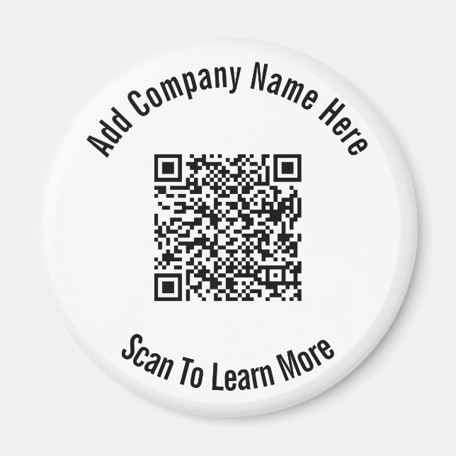 QR Code Black and White Business Template  Magnet (Front)