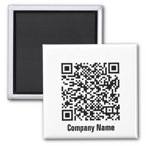QR Code Black and White Business Text Template Magnet