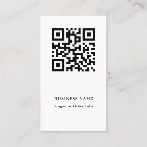 QR Code Black and White Modern Business Card