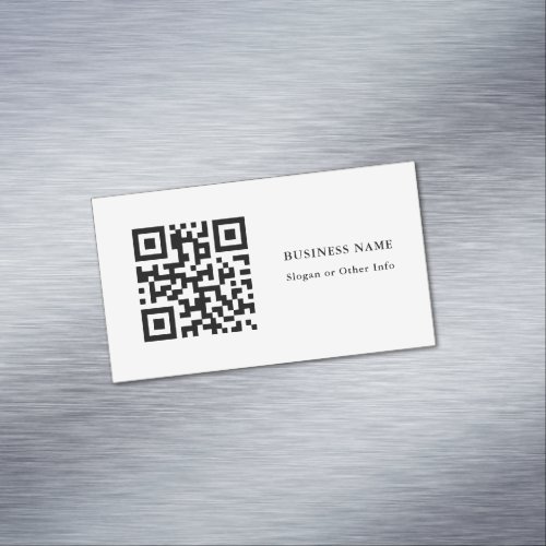QR Code Black and White Simple Business Card Magnet