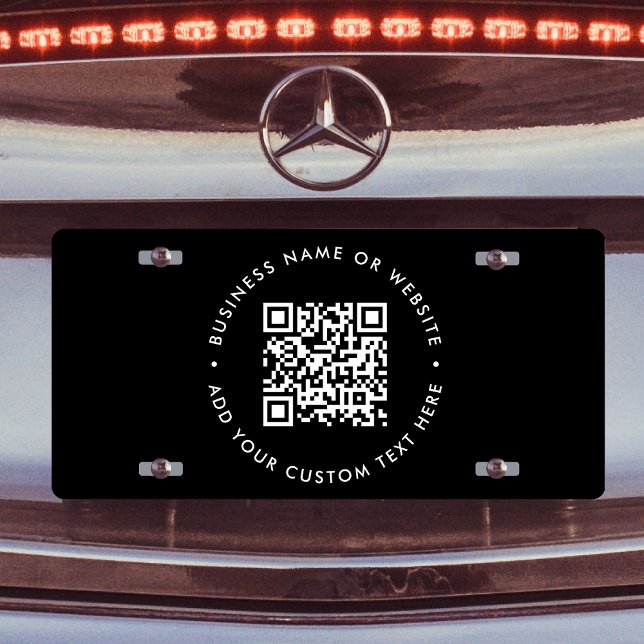 QR Code | Black Business Modern Budget Round License Plate (Creator Uploaded)