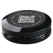 QR Code | Black Business Modern Professional USB Charging Station (Angled Back)