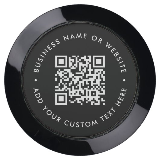 QR Code | Black Business Modern Professional USB Charging Station (Front)
