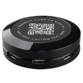 QR Code | Black Business Modern Professional USB Charging Station (Angled)