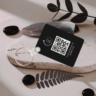 QR Code black Business Professional Simple Logo Keychain