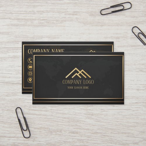 Qr Code Black Gold Modern Minimalist Professional  Business Card