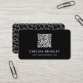 Elegant Black Animal Print Professional Business Card