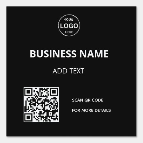 Qr code Black Logo Business Yard Sign