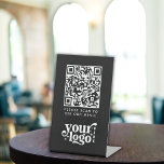 QR Code Black Menu Logo Contactless Modern Cafe Pedestal Sign<br><div class="desc">QR Code Black Menu Logo Contactless Modern Cafe Pedestal Sign. All you have to do is fill in your website URL and the QR code will automatically be generated for you and link to the designated page. Upload your logo and you're done! There you have your custom menu QR signs!...</div>