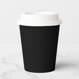 QR Code Black Modern Minimal Business Promotional Paper Cups | Zazzle