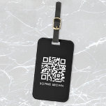 QR Code Black Modern Stylish Virtual Contact Lost Luggage Tag<br><div class="desc">A simple stylish custom QR code luggage tag design in a modern minimalist typography on a simple black background. The QR code and name can easily be personalized to make a design as unique as you are! The perfect bespoke gift or accessory to ensure that your luggage is safely returned...</div>